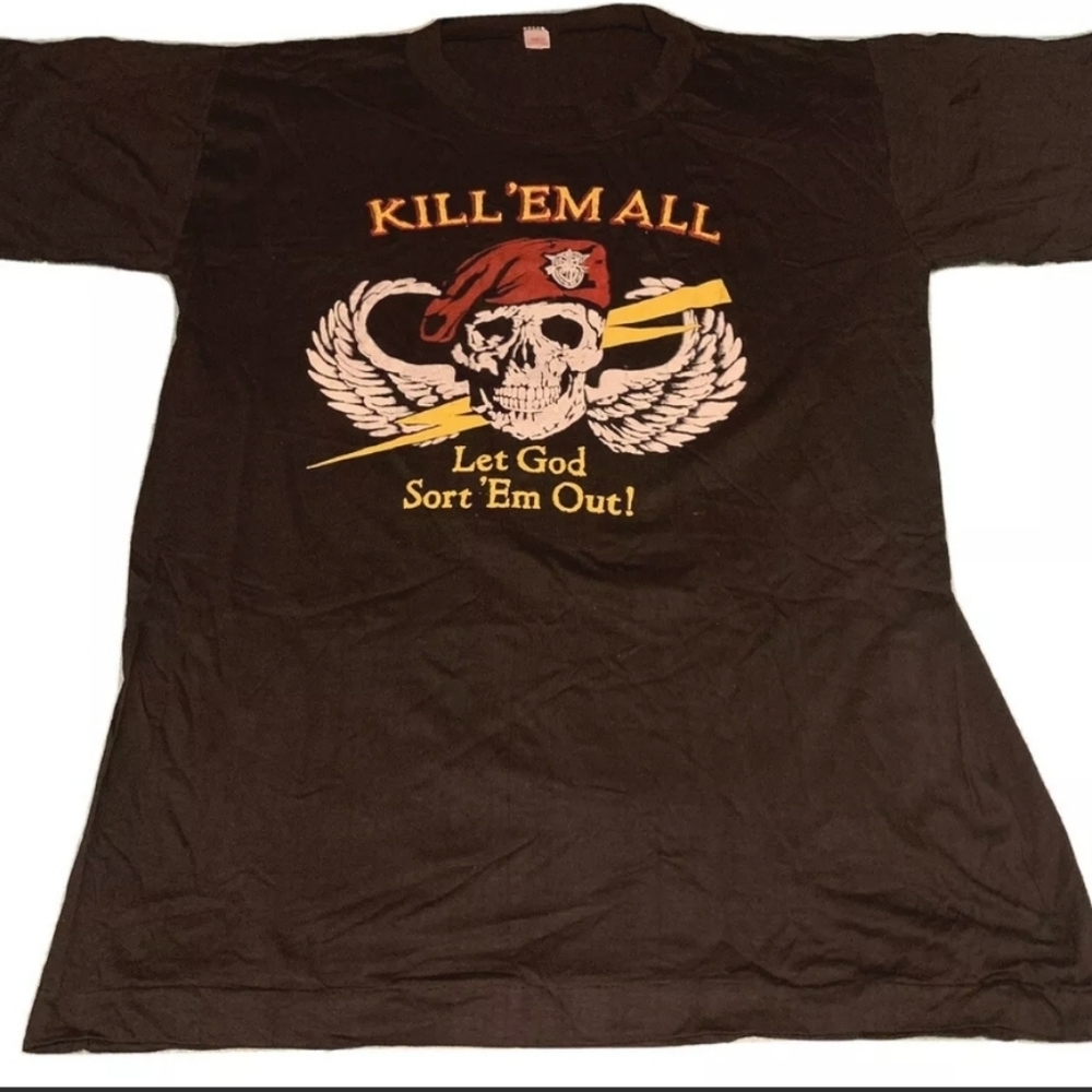 Vintage metallica army/biker t shirt